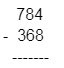 Picture Showing How Numbers are Lined Up During Subtraction