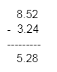 Picture of Subtraction for Decimal Numbers