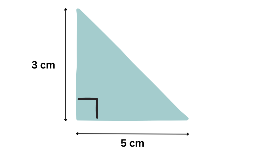 How to Find Area of a Right-Angled Triangle with Base of 5 cm and Height of 3 cm
